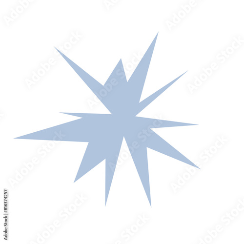 An abstract blank comic book style star burst shape design element.