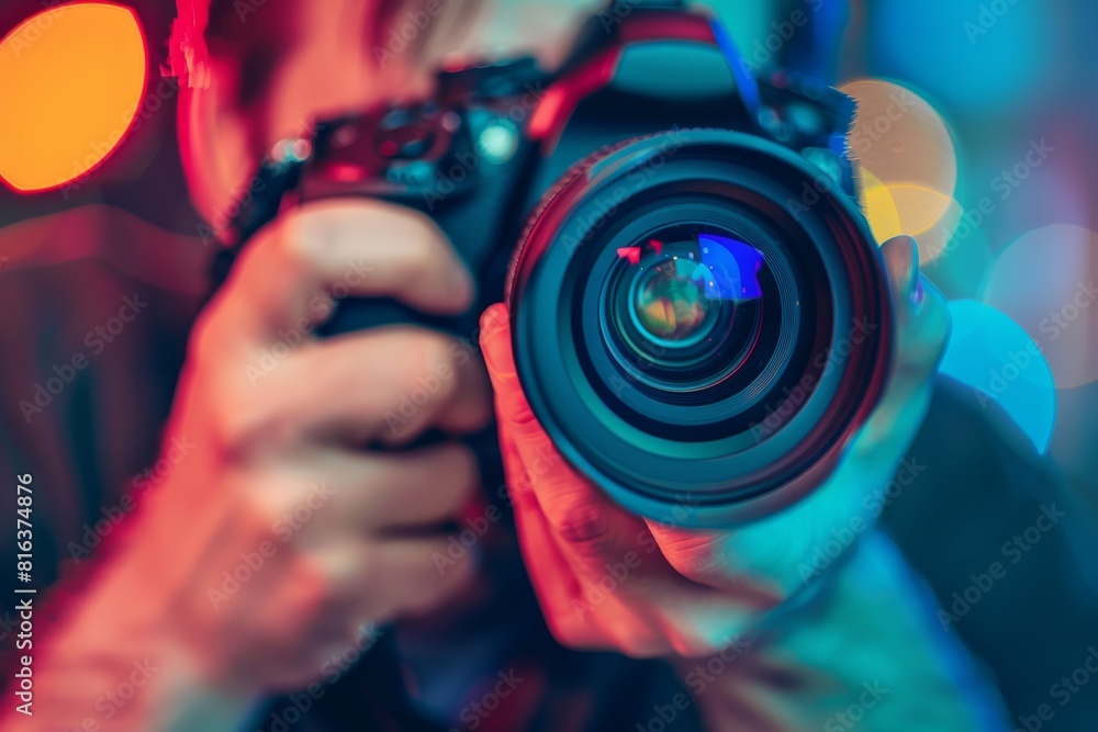 Man photographing with a camera Man photographing with a camera