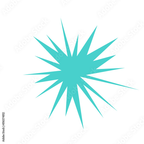 An abstract blank comic book style star burst shape design element.