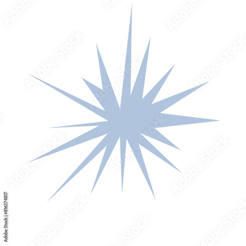 An abstract blank comic book style star burst shape design element.