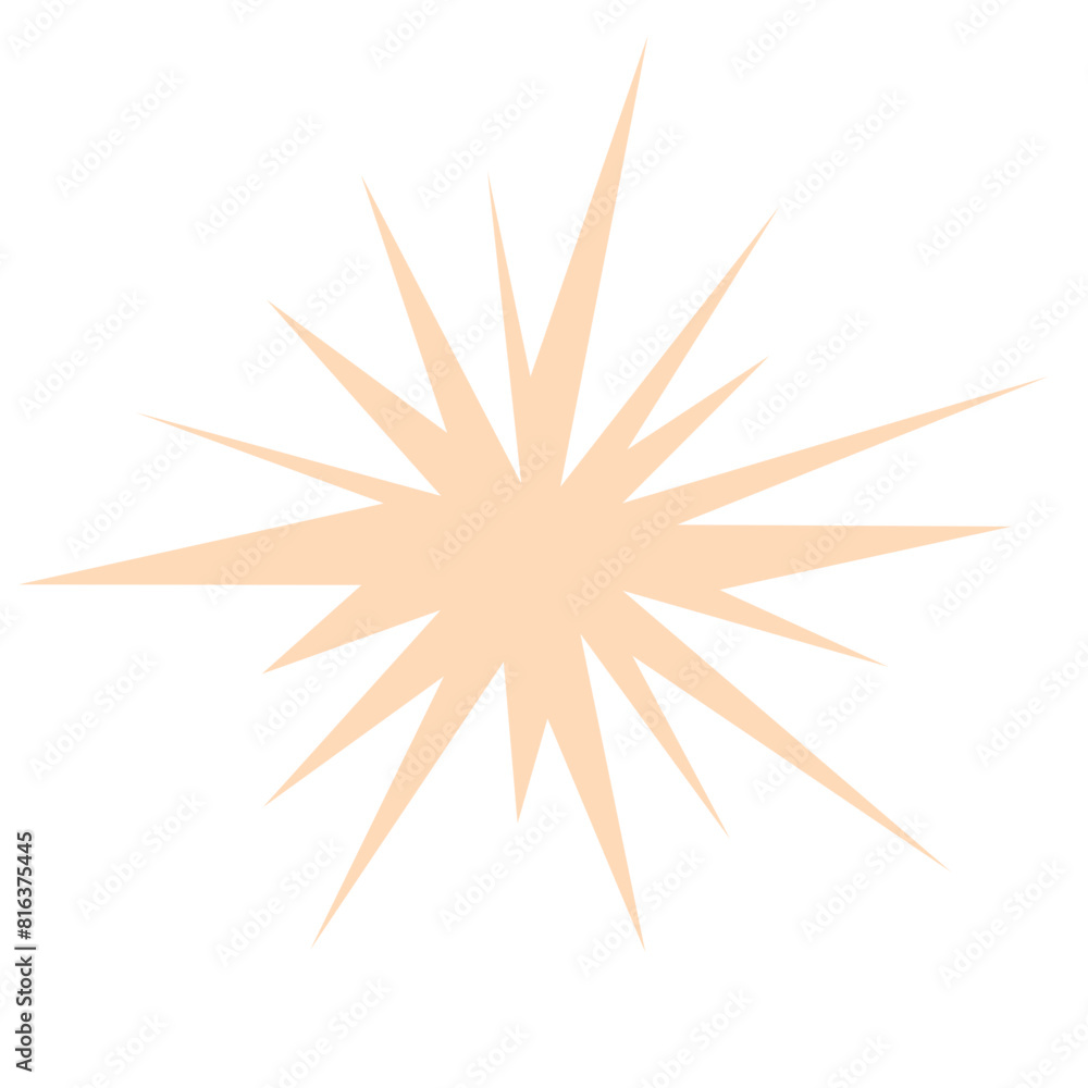 An abstract blank comic book style star burst shape design element. An abstract blank comic book style star burst shape design element.