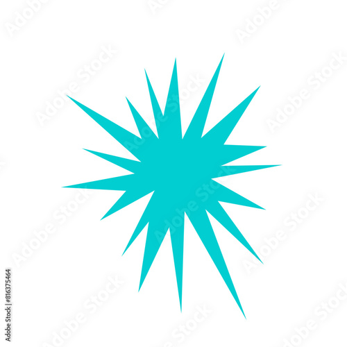 An abstract blank comic book style star burst shape design element.