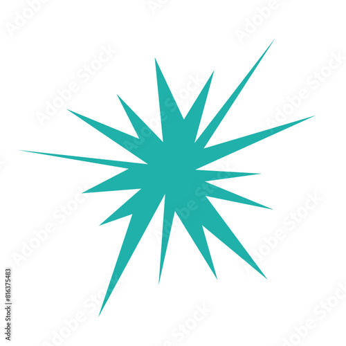 An abstract blank comic book style star burst shape design element.
