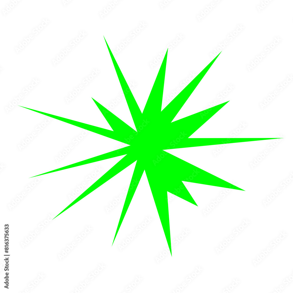 An abstract blank comic book style star burst shape design element. An abstract blank comic book style star burst shape design element.