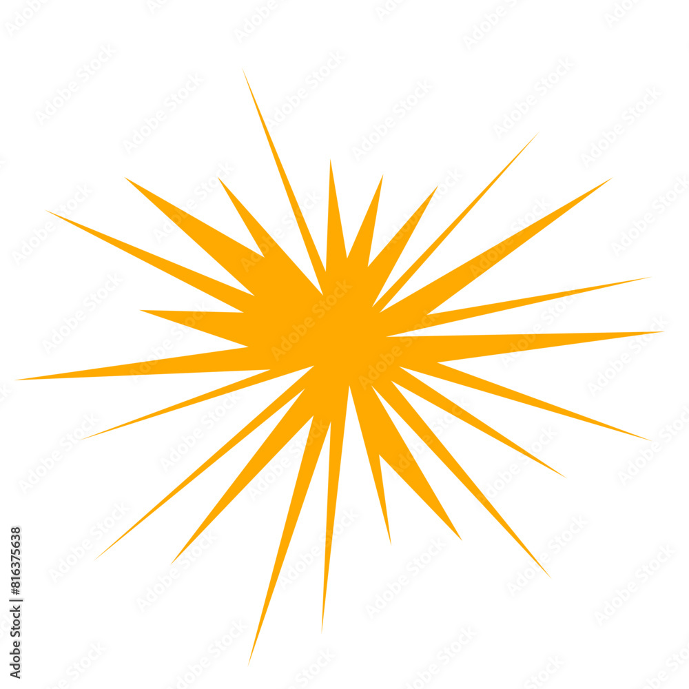 An abstract blank comic book style star burst shape design element. An abstract blank comic book style star burst shape design element.