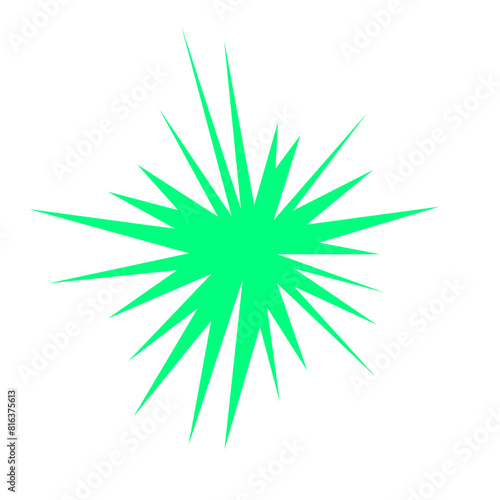 An abstract blank comic book style star burst shape design element.
