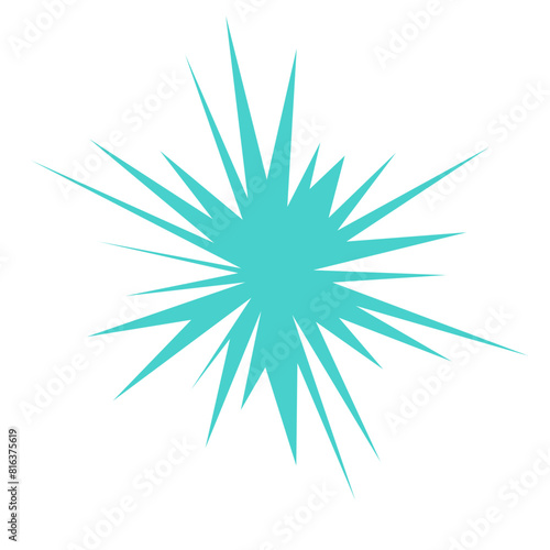 An abstract blank comic book style star burst shape design element.