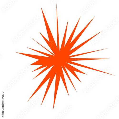 An abstract blank comic book style star burst shape design element.