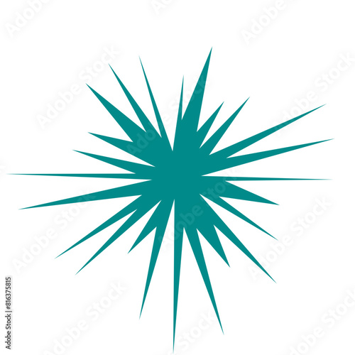 An abstract blank comic book style star burst shape design element.