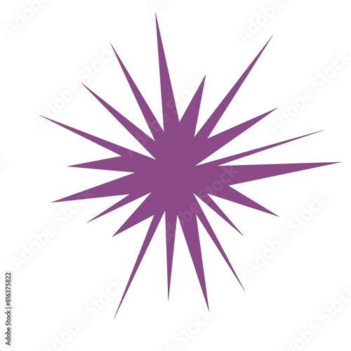 An abstract blank comic book style star burst shape design element.