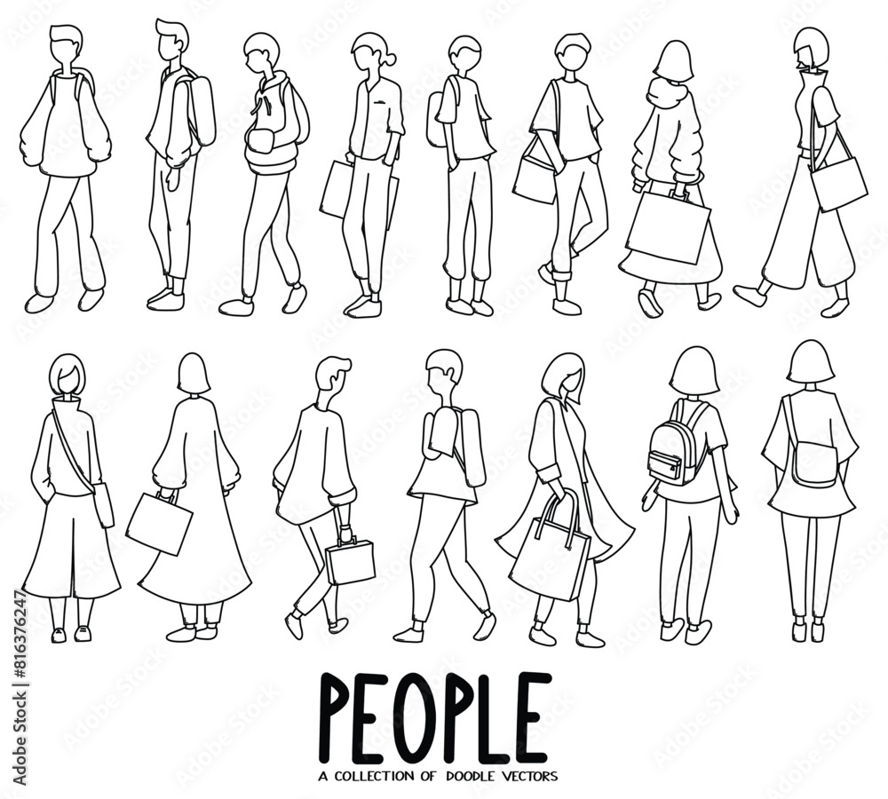 People doodle vector set. Drawing sketch illustration hand drawn line eps10 People doodle vector set. Drawing sketch illustration hand drawn line eps10