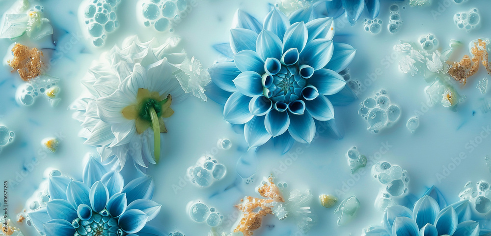 Ocean blue dahlia abstract Calm pattern. Ocean blue dahlia abstract Calm pattern.