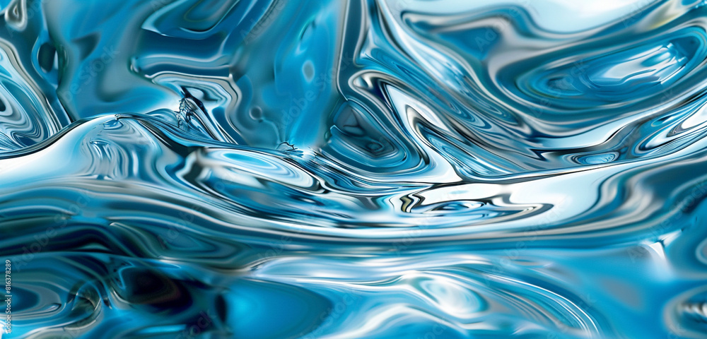 River's flow captured in abstract blues and reflective silvers. River's flow captured in abstract blues and reflective silvers.