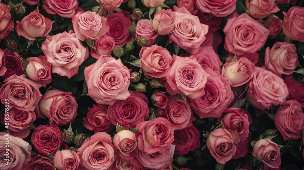 Pink Roses in Close up View Pink Roses in Close up View