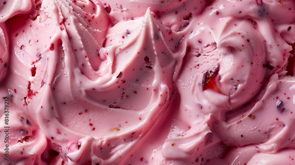 Close-up of strawberry ice cream texture Close-up of strawberry ice cream texture
