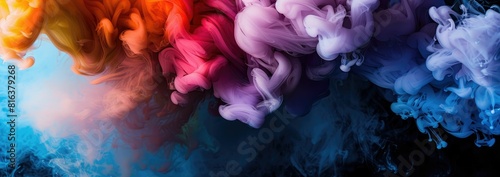A dance of colorful smoke swirls in a mystical haze