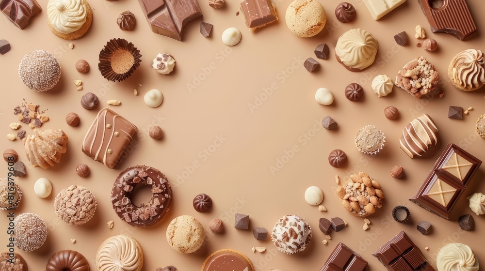 Minimal blank template card for National Chocolate Day