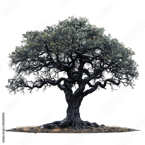 a large tree with a lot of branches and a few birds, transparent background png photo