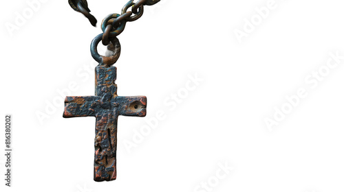 Wallpaper Mural a rusty cross on a wooden wall with a chain, transparent background png Torontodigital.ca