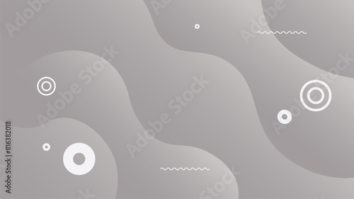 Dinamic abstract grey background with smooth waves forms, and geometric shapes, wavy vector background for presentations, web banners.