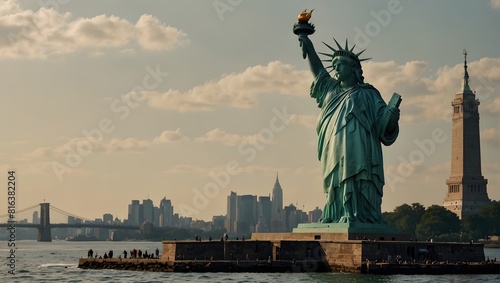 The symbolic significance of the Statue of Liberty as a beacon of freedom and democracy  particularly in the context of its construction and unveiling ai_generated
