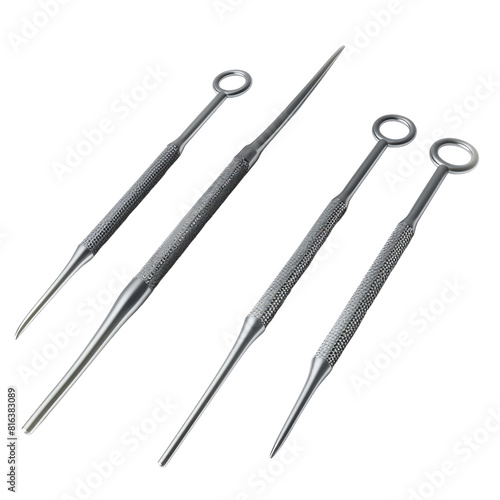 Surgical dilators isolated on transparent background. photo