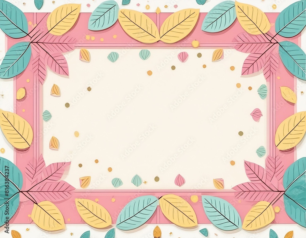 Pink autumn theme frame Pink autumn theme frame