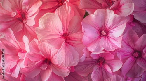 Detailed view of pink geranium blossoms