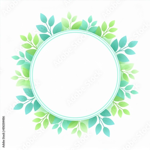 green frame with leaves