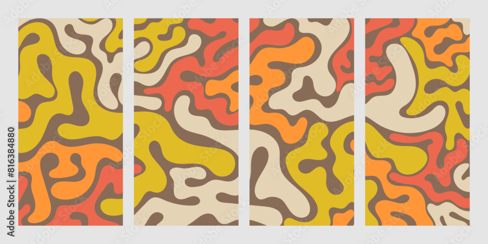 Fototapeta premium set of colorful liquid abstract vector backgrounds