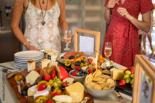 Grazing board with a group of friends