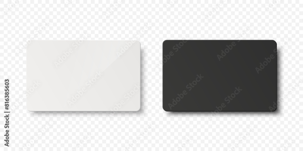 Vector White and Black Gift Card, Certificate, Guest Room, Plastic Hotel Apartment Keycard, ID Card, Sale, Credit Card Design Template for Mockup, Branding. Top View Vector White and Black Gift Card, Certificate, Guest Room, Plastic Hotel Apartment Keycard, ID Card, Sale, Credit Card Design Template for Mockup, Branding. Top View