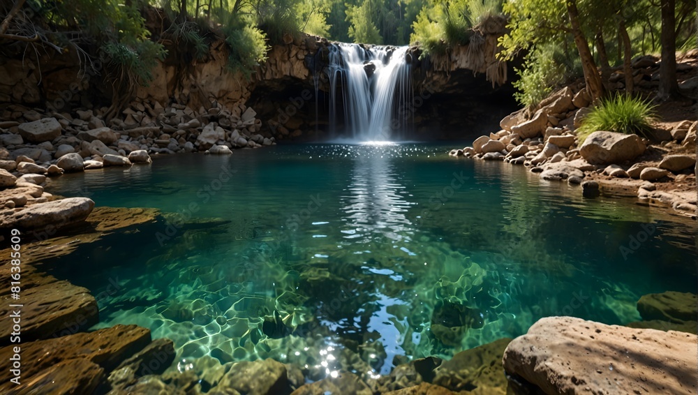The refreshing taste of pure, crystalline water drawn from a natural spring deep within the earth ai_generated The refreshing taste of pure, crystalline water drawn from a natural spring deep within the earth ai_generated