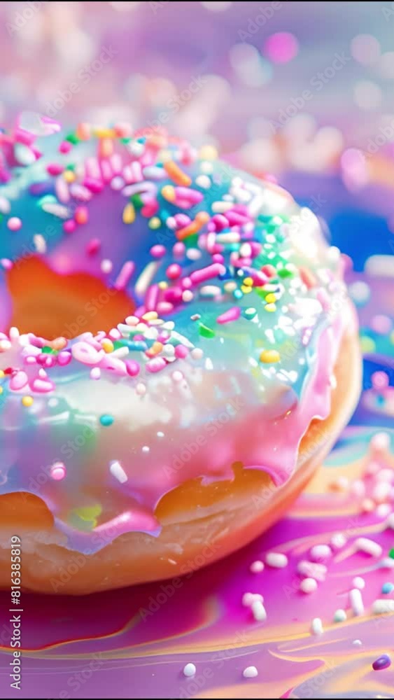 Donuts topped with colorful glazed glaze Donuts topped with colorful glazed glaze