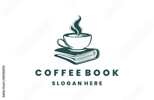 Coffee book logo template vector illustration design
