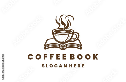 Coffee book logo template vector illustration design