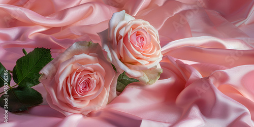 Elegance in Soft Focus  Roses on Silk  Delicate Petals  Soft Roses in Tranquil Repose 