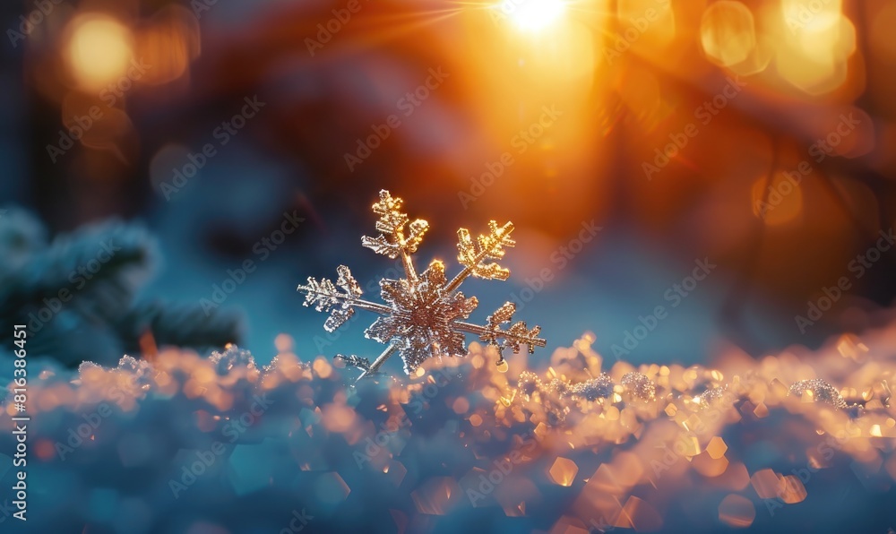 Wintry mornings embraced by snowflakes Wintry mornings embraced by snowflakes