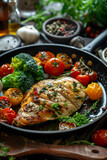 Quick and Healthy Weeknight Dinner Recipe: Pan-Seared Chicken with Fresh Vegetables