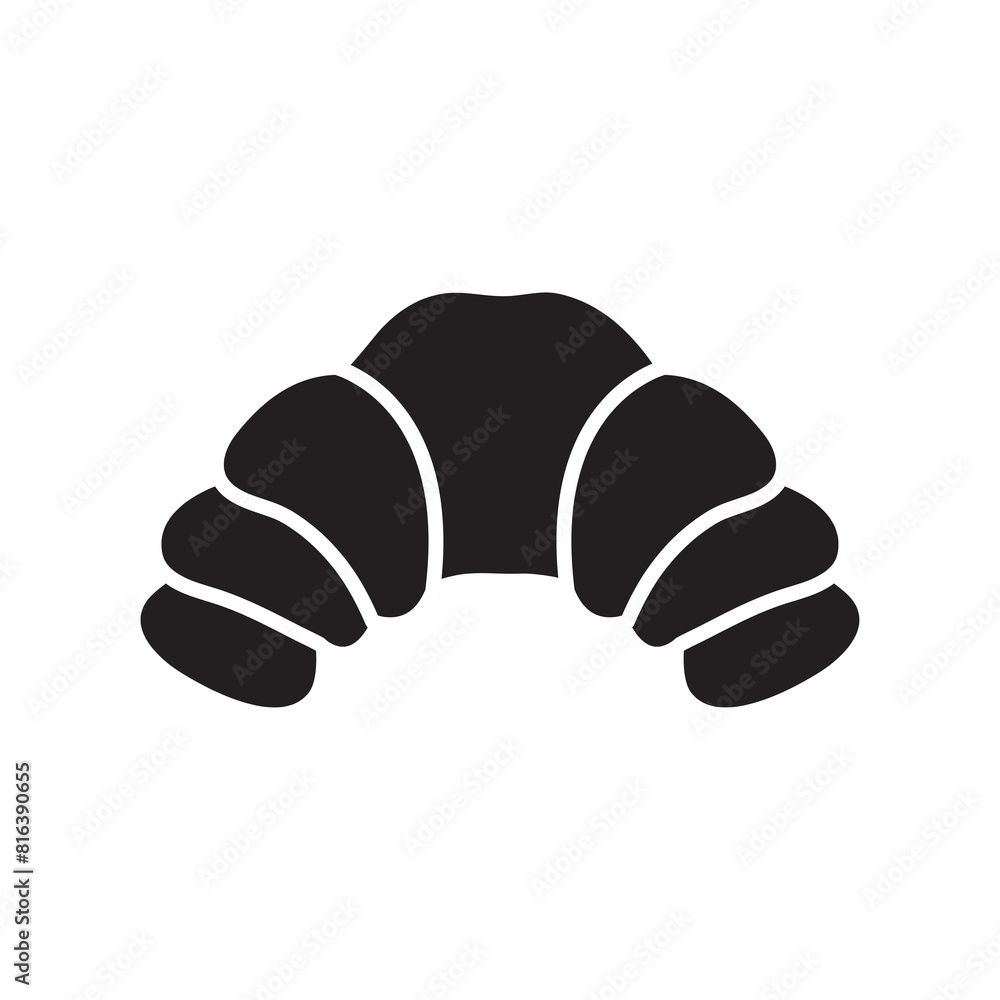 Croissant icon vector, solid simple flat trendy style illustration on white background..eps Croissant icon vector, solid simple flat trendy style illustration on white background..eps