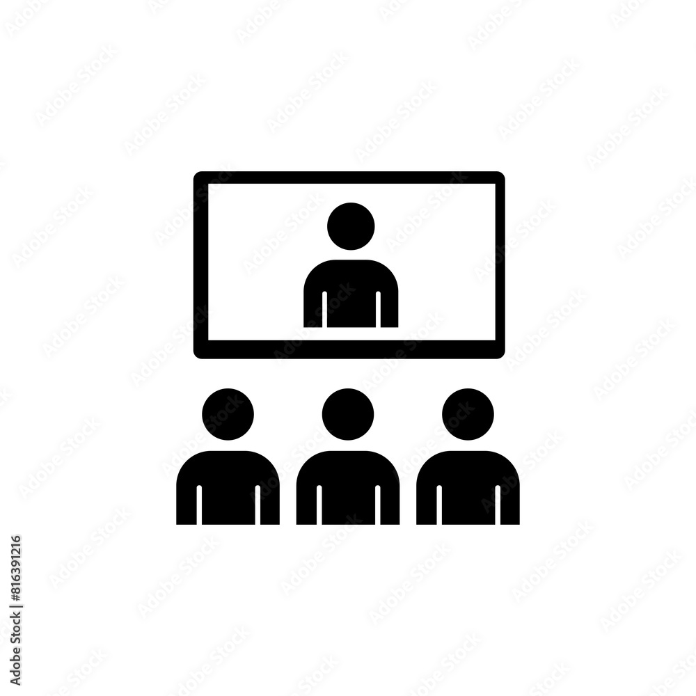 Video conference vector icon flat . Editable sign illustration on white background..eps Video conference vector icon flat . Editable sign illustration on white background..eps