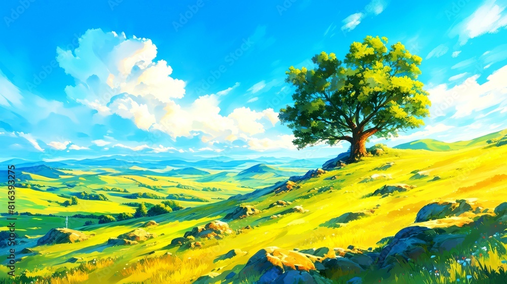 landscape hill, forest on summer, spring, autumn, winter background landscape hill, forest on summer, spring, autumn, winter background