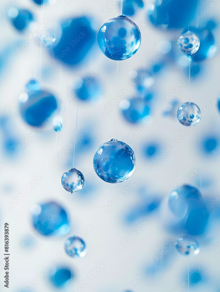 An abstract geometric background with blue 3d spheres and simple white background. An abstract geometric background with blue 3d spheres and simple white background.