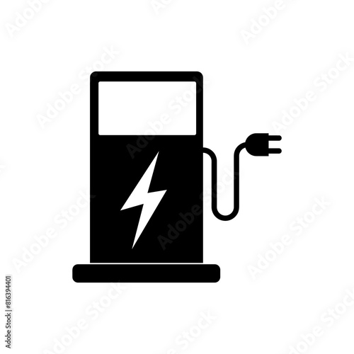 ev station icon .Electric car charging station icon. flat illustration on white background..eps