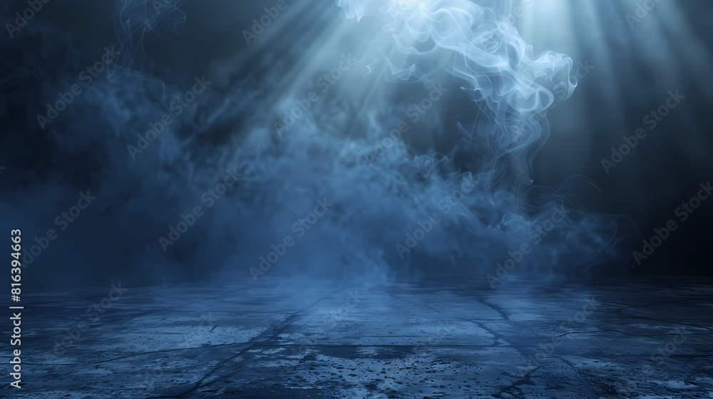 Dark blue background with mist and smoke Dark blue background with mist and smoke