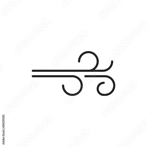 wind Icon vector flat black simple illustration on white background..eps