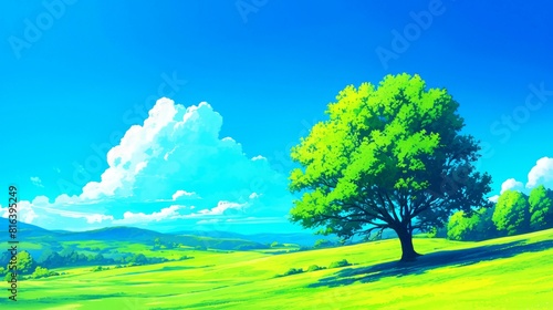 landscape hill  forest on summer  spring  autumn  winter background