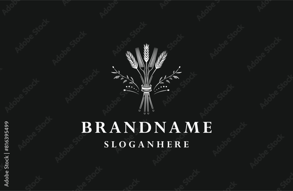 Wheat logo design template vector illustration Wheat logo design template vector illustration