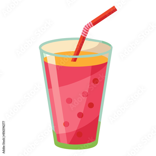 summer theme, colorful illustration of juice