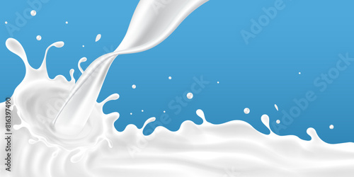 milky waves background. additional elements of milk design
